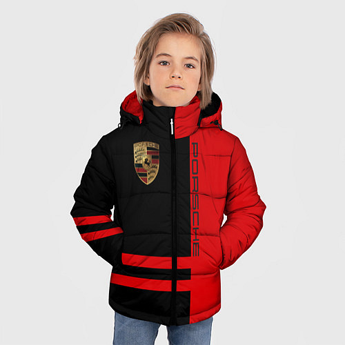 Зимняя куртка для мальчика Porsche: Red Sport / 3D-Черный – фото 3
