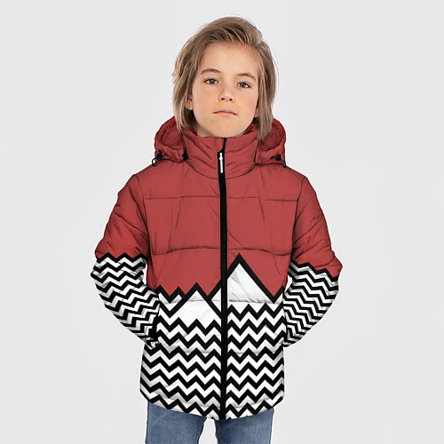 Зимняя куртка для мальчика Горы Твин Пикс / 3D-Черный – фото 3