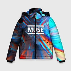 Куртка зимняя для мальчика Muse: Colour Abstract, цвет: 3D-черный