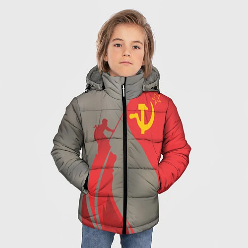 Зимняя куртка для мальчика Флаг над Рейхстагом / 3D-Черный – фото 3