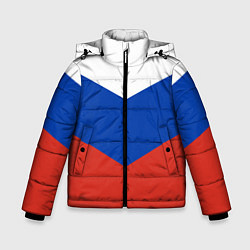 Куртка зимняя для мальчика Российский триколор, цвет: 3D-светло-серый