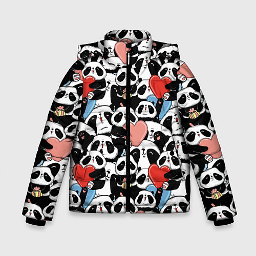 Зимняя куртка для мальчика Funny Pandas / 3D-Светло-серый – фото 1