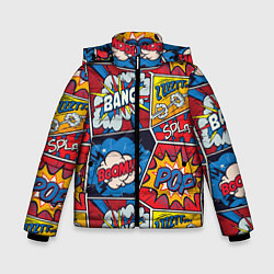 Куртка зимняя для мальчика Pop art pattern, цвет: 3D-черный
