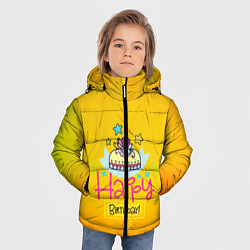 Куртка зимняя для мальчика Happy Birthday, цвет: 3D-черный — фото 2
