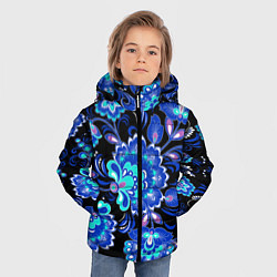 Куртка зимняя для мальчика Синяя хохлома, цвет: 3D-черный — фото 2