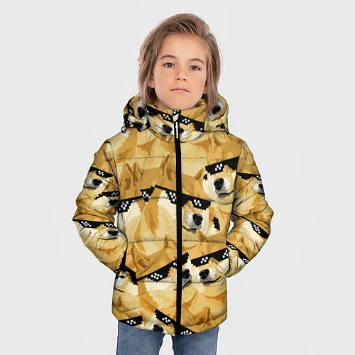 Зимняя куртка для мальчика Doge: Deal with it / 3D-Черный – фото 3