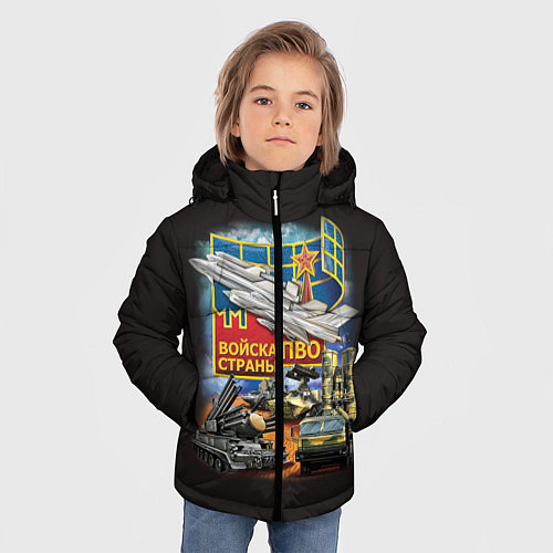 Зимняя куртка для мальчика Войска ПВО / 3D-Черный – фото 3