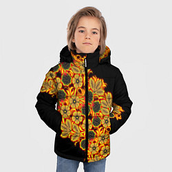 Куртка зимняя для мальчика Славянская роспись, цвет: 3D-черный — фото 2
