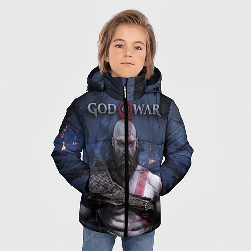 Зимняя куртка для мальчика God of War: Kratos / 3D-Черный – фото 3