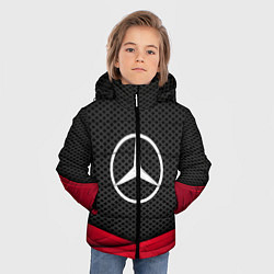 Куртка зимняя для мальчика Mercedes Benz: Grey Carbon, цвет: 3D-красный — фото 2