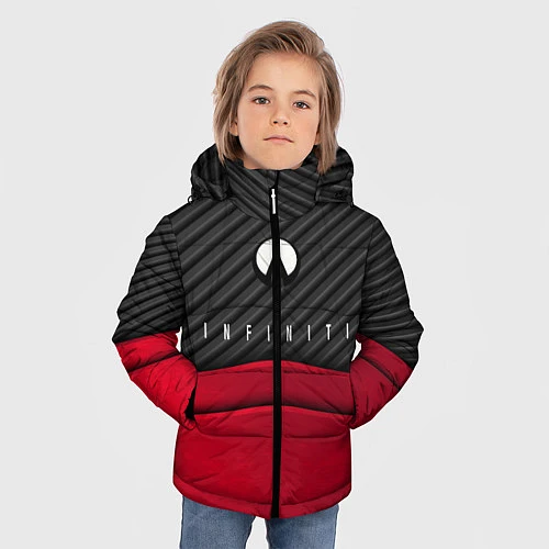 Зимняя куртка для мальчика Infiniti: Red Carbon / 3D-Черный – фото 3