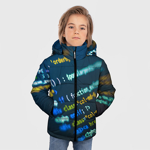 Зимняя куртка для мальчика Programming Collection / 3D-Черный – фото 3