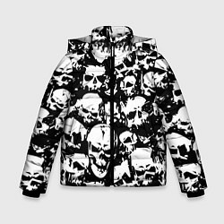 Куртка зимняя для мальчика Черепа ужаса, цвет: 3D-черный