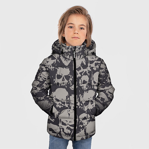 Зимняя куртка для мальчика Демонические черепа / 3D-Черный – фото 3