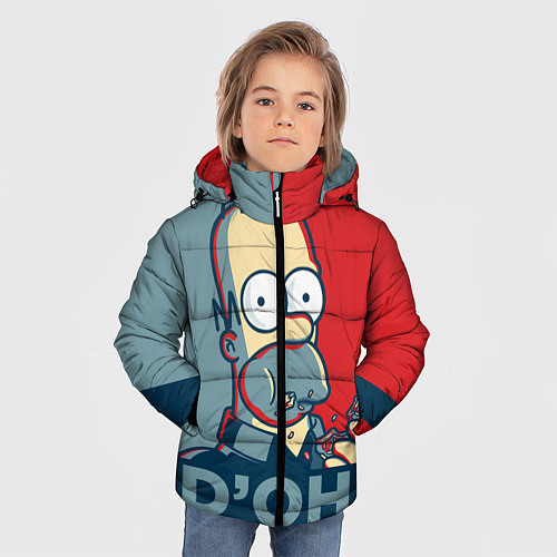 Зимняя куртка для мальчика Homer Simpson DOH! / 3D-Черный – фото 3