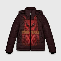 Куртка зимняя для мальчика Twin Peaks: Red Owl, цвет: 3D-черный