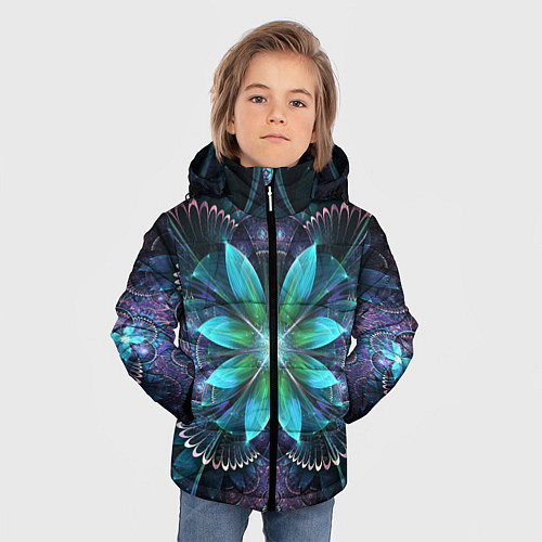 Зимняя куртка для мальчика Астральная мандала / 3D-Черный – фото 3