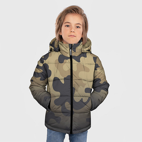 Зимняя куртка для мальчика Camouflage Khaki / 3D-Светло-серый – фото 3