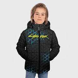 Куртка зимняя для мальчика Cyberpunk 2077: Blue Carbon, цвет: 3D-красный — фото 2