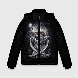 Куртка зимняя для мальчика Череп пирата, цвет: 3D-черный
