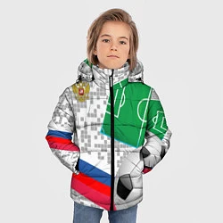 Куртка зимняя для мальчика Русский футбол, цвет: 3D-светло-серый — фото 2