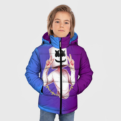 Зимняя куртка для мальчика Marshmello Peace / 3D-Черный – фото 3