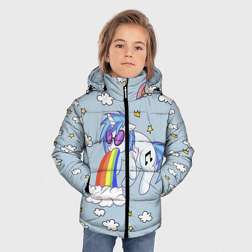 Зимняя куртка для мальчика Рарити пони / 3D-Черный – фото 3
