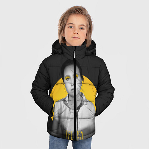 Зимняя куртка для мальчика Гречка: солнце / 3D-Черный – фото 3