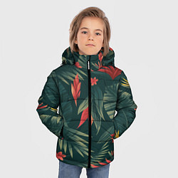 Куртка зимняя для мальчика Зеленые тропики, цвет: 3D-красный — фото 2