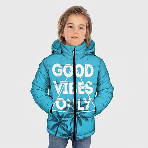 Зимняя куртка для мальчика Good vibes only / 3D-Черный – фото 3