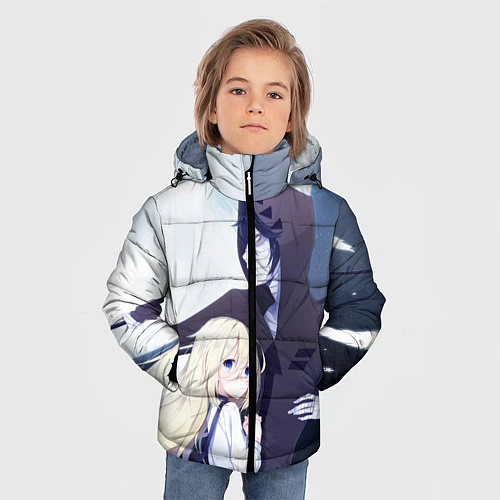 Зимняя куртка для мальчика Ангел кровопролития / 3D-Черный – фото 3
