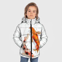 Куртка зимняя для мальчика Рыбы удачи, цвет: 3D-черный — фото 2