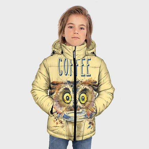 Зимняя куртка для мальчика Owls like coffee / 3D-Черный – фото 3