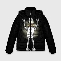 Куртка зимняя для мальчика Kill All Humans, цвет: 3D-черный