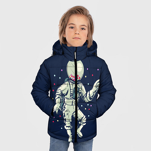 Зимняя куртка для мальчика Космонавт и конфеты / 3D-Черный – фото 3