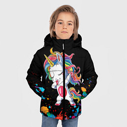 Куртка зимняя для мальчика Малыш-единорог, цвет: 3D-светло-серый — фото 2
