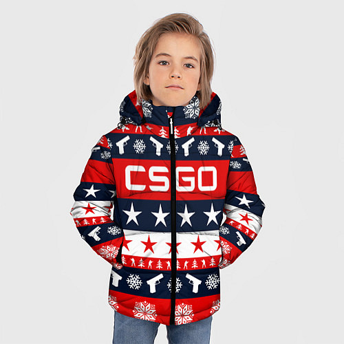 Зимняя куртка для мальчика CS:GO New Year / 3D-Красный – фото 3
