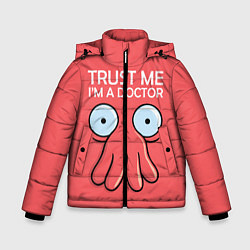 Куртка зимняя для мальчика Trust Me I'm a Doctor, цвет: 3D-черный