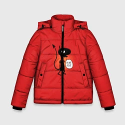 Куртка зимняя для мальчика Disenchantment: I'm not a Cat, цвет: 3D-красный