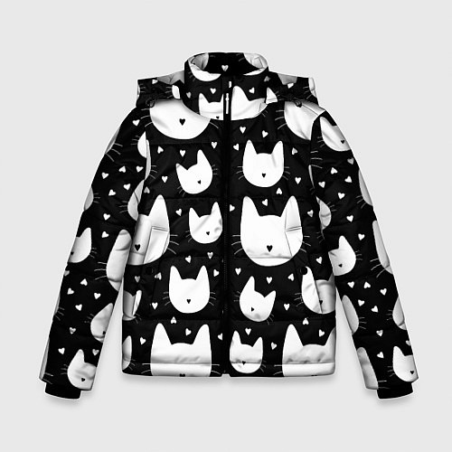 Зимняя куртка для мальчика Love Cats Pattern / 3D-Светло-серый – фото 1