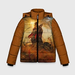 Куртка зимняя для мальчика Русский воин, цвет: 3D-красный