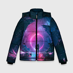 Куртка зимняя для мальчика Любовь в космосе, цвет: 3D-черный