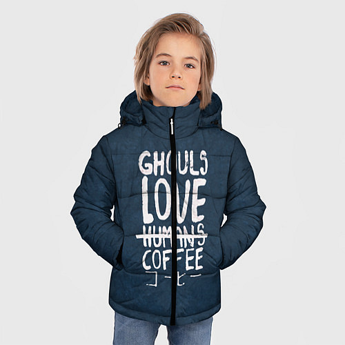 Зимняя куртка для мальчика Ghouls Love Coffee / 3D-Красный – фото 3