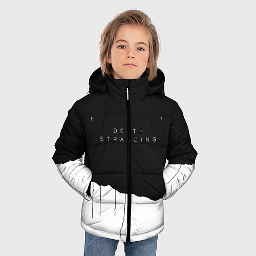 Зимняя куртка для мальчика Death Stranding: Black & White / 3D-Черный – фото 3