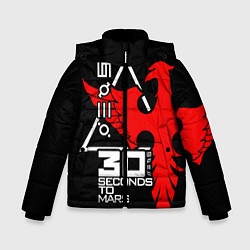 Куртка зимняя для мальчика 30 Seconds to Mars, цвет: 3D-черный