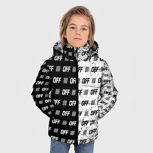 Зимняя куртка для мальчика Off-White: Black & White / 3D-Черный – фото 3