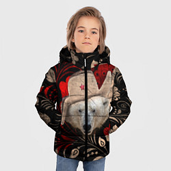 Куртка зимняя для мальчика Медведь в ушанке, цвет: 3D-черный — фото 2