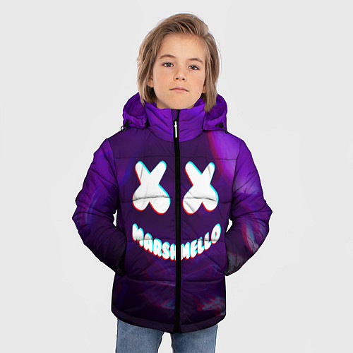 Зимняя куртка для мальчика Marshmello: Violet Glitch / 3D-Черный – фото 3