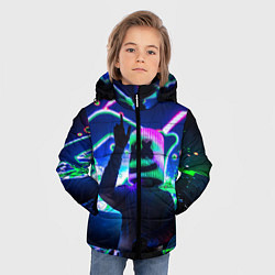Куртка зимняя для мальчика Marshmello: Neon DJ, цвет: 3D-светло-серый — фото 2