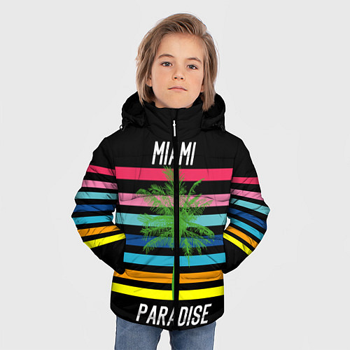 Зимняя куртка для мальчика Miami Paradise / 3D-Черный – фото 3
